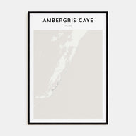 Ambergris Caye Map Portrait Poster