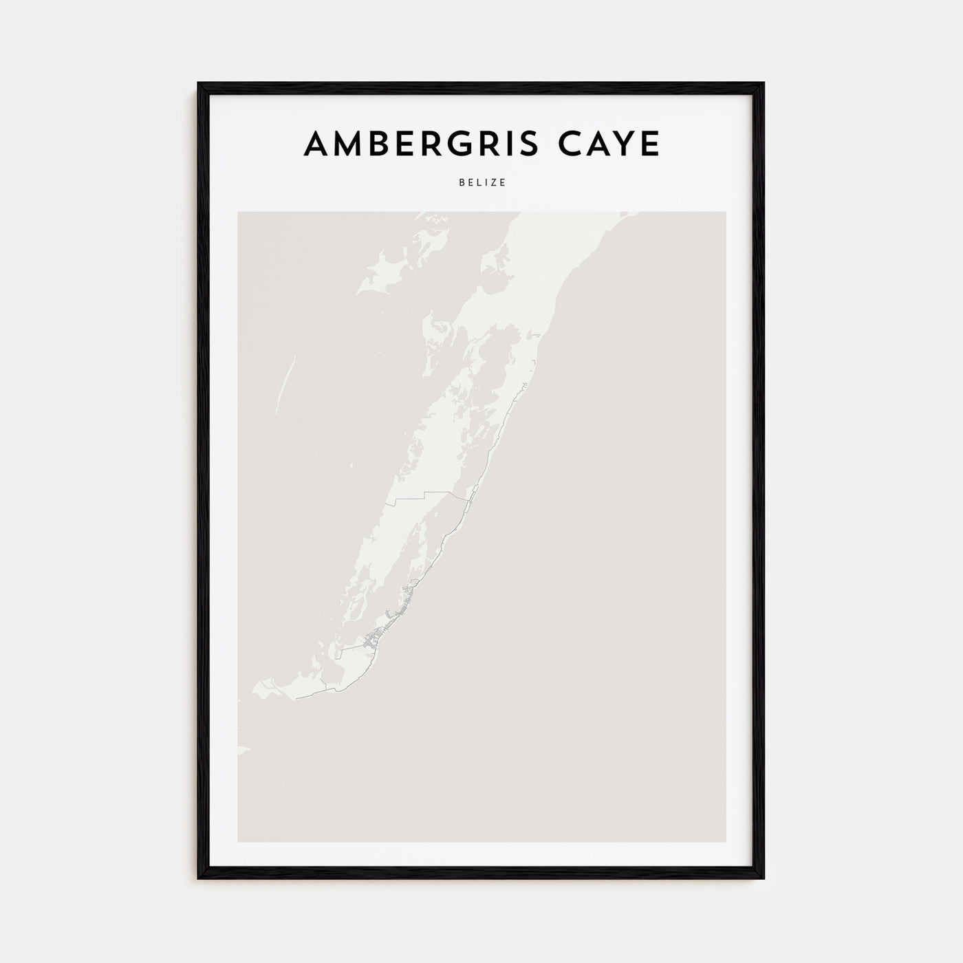 Ambergris Caye Map Portrait Poster