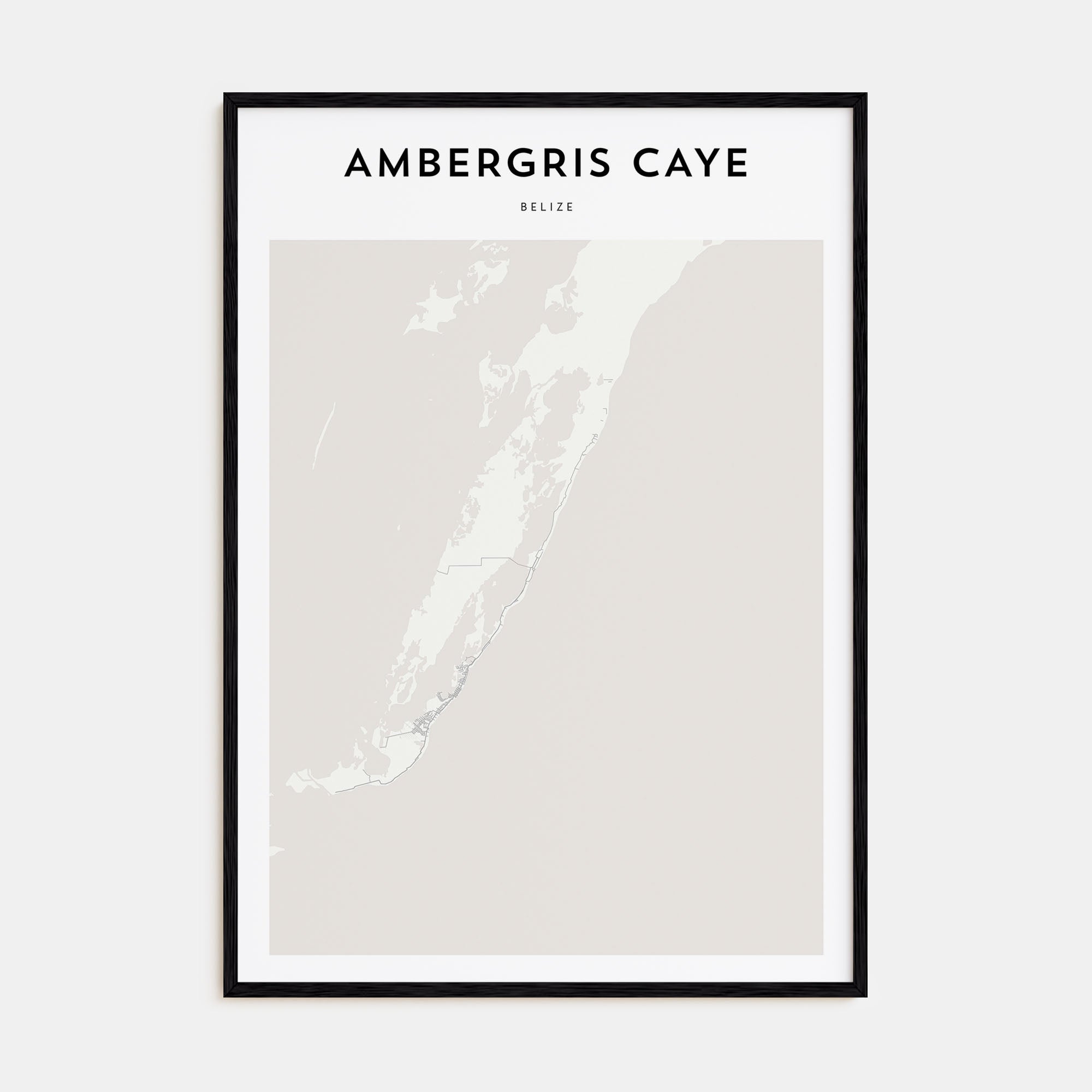 Ambergris Caye Map Portrait Poster