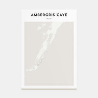 Ambergris Caye Map Portrait Poster