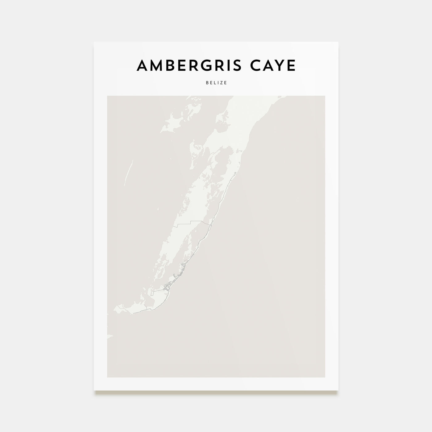 Ambergris Caye Map Portrait Poster