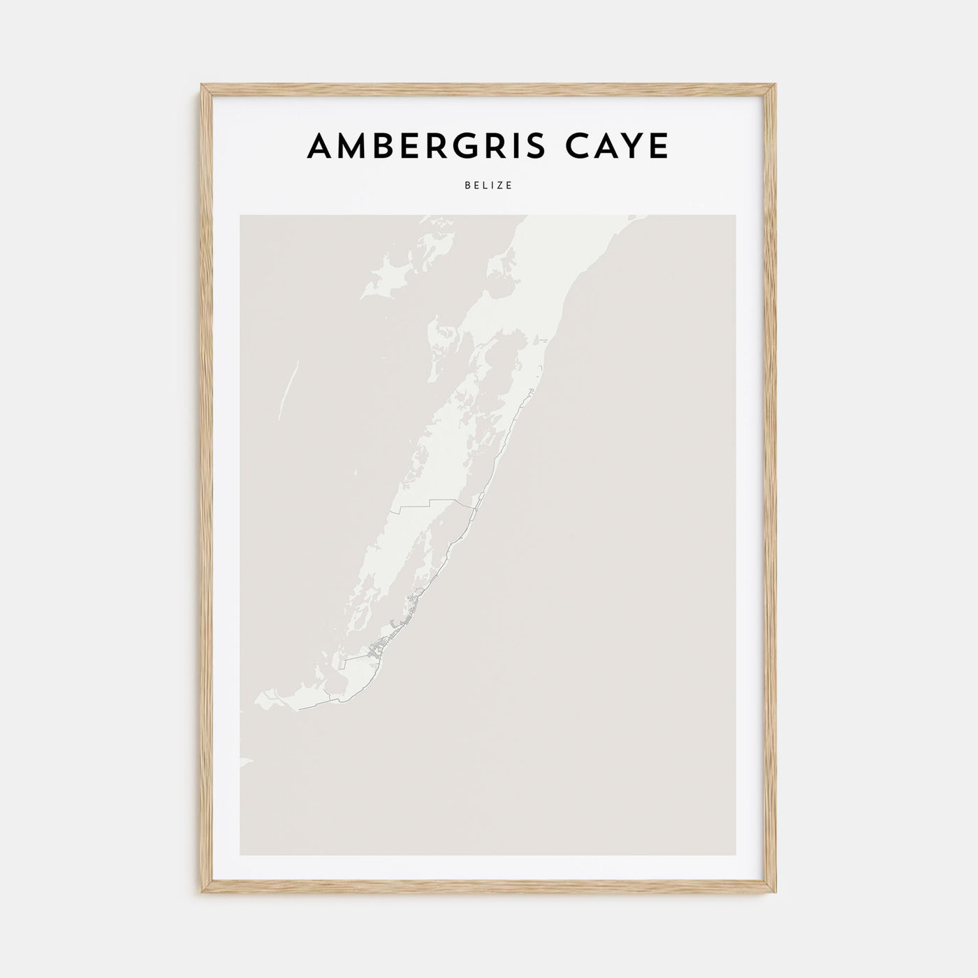 Ambergris Caye Map Portrait Poster