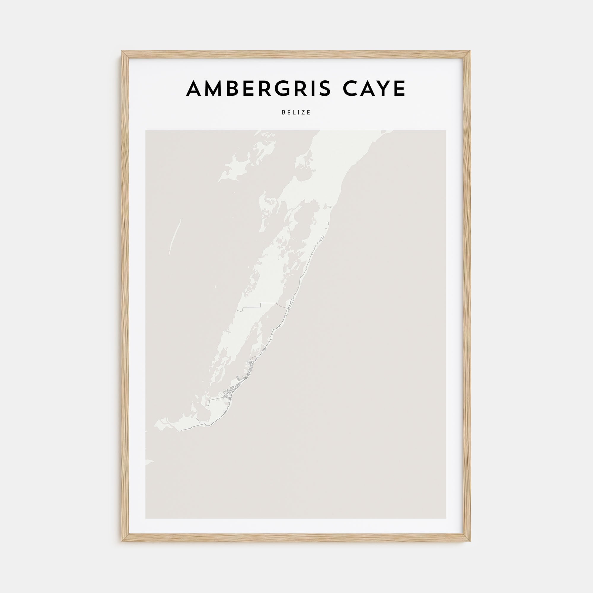 Ambergris Caye Map Portrait Poster