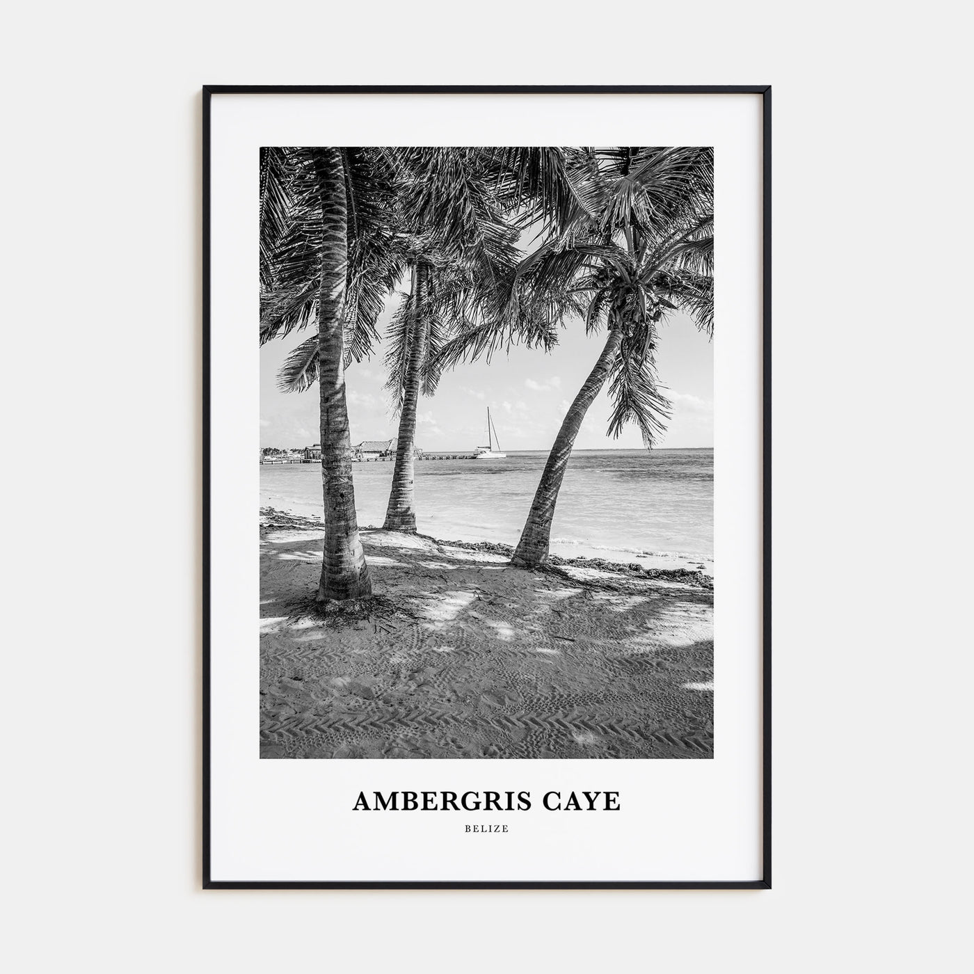 Ambergris Caye Portrait B&W Poster