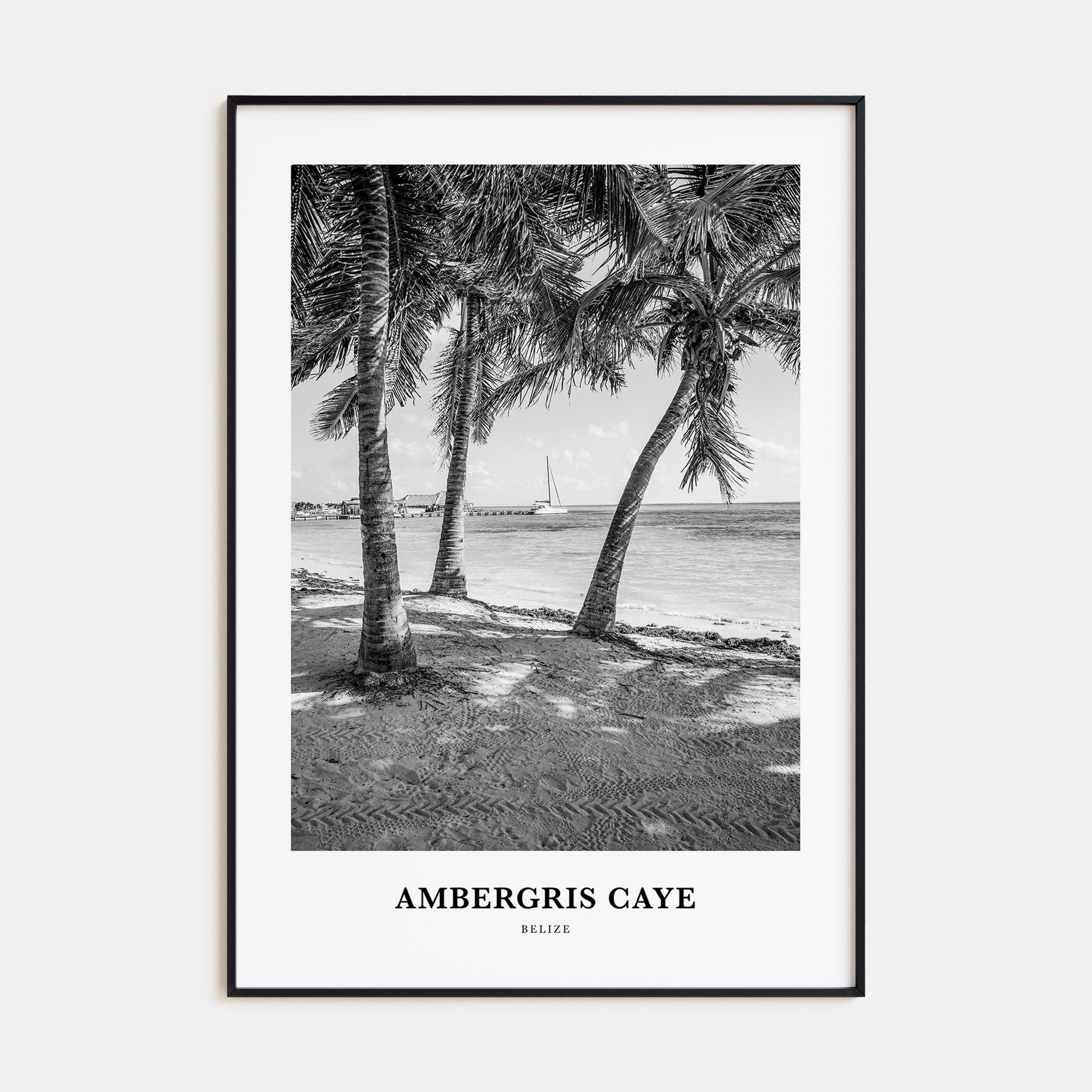 Ambergris Caye Portrait B&W Poster