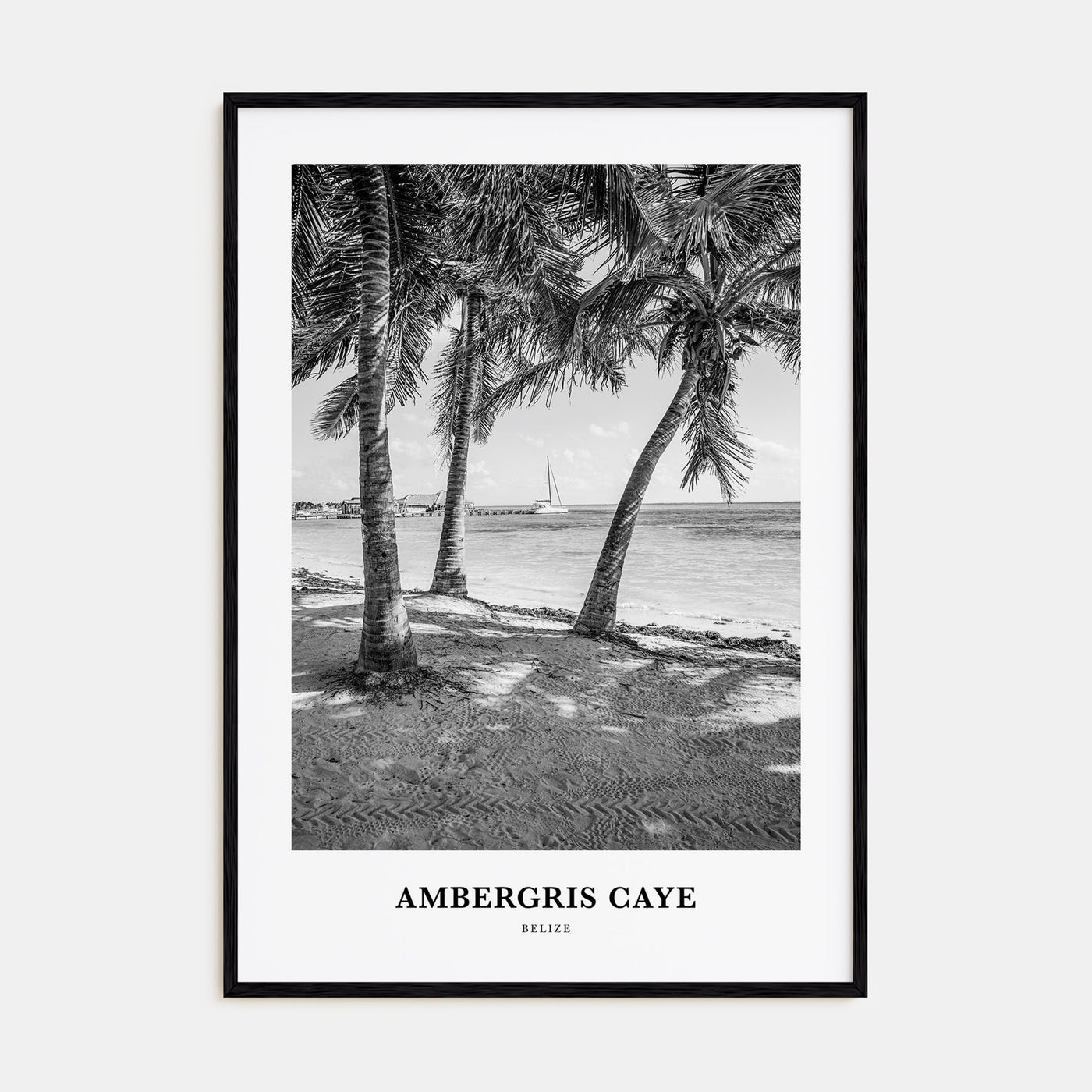 Ambergris Caye Portrait B&W Poster