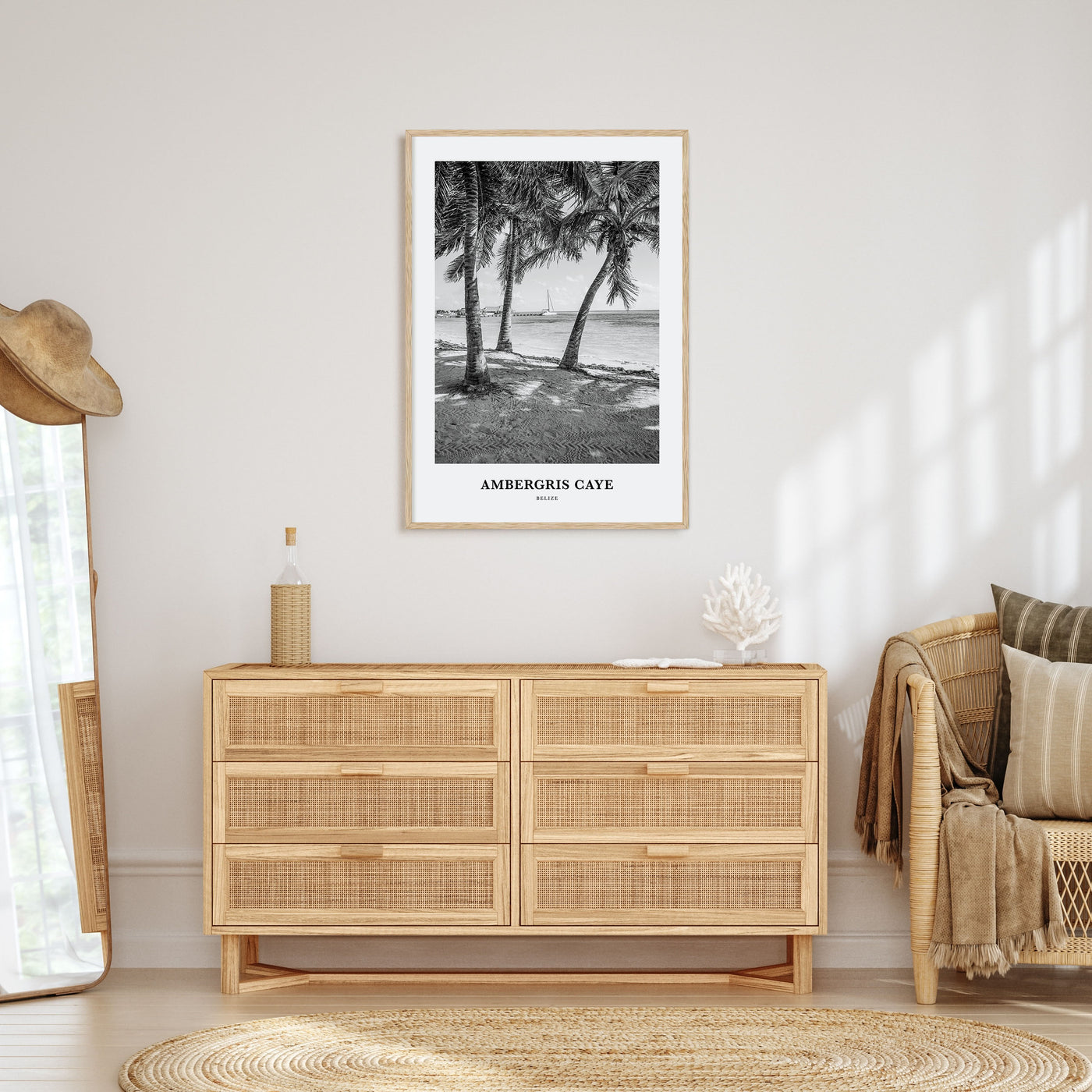 Ambergris Caye Portrait B&W Poster
