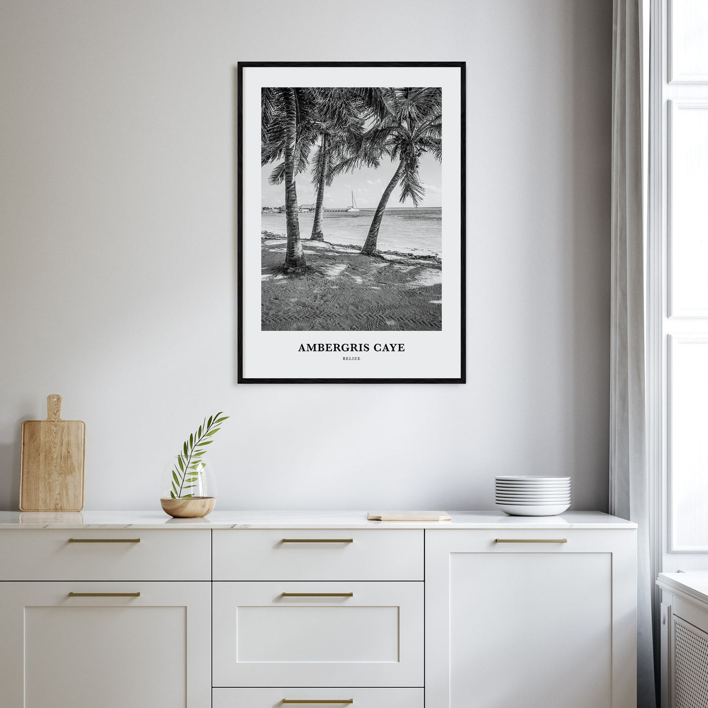 Ambergris Caye Portrait B&W Poster