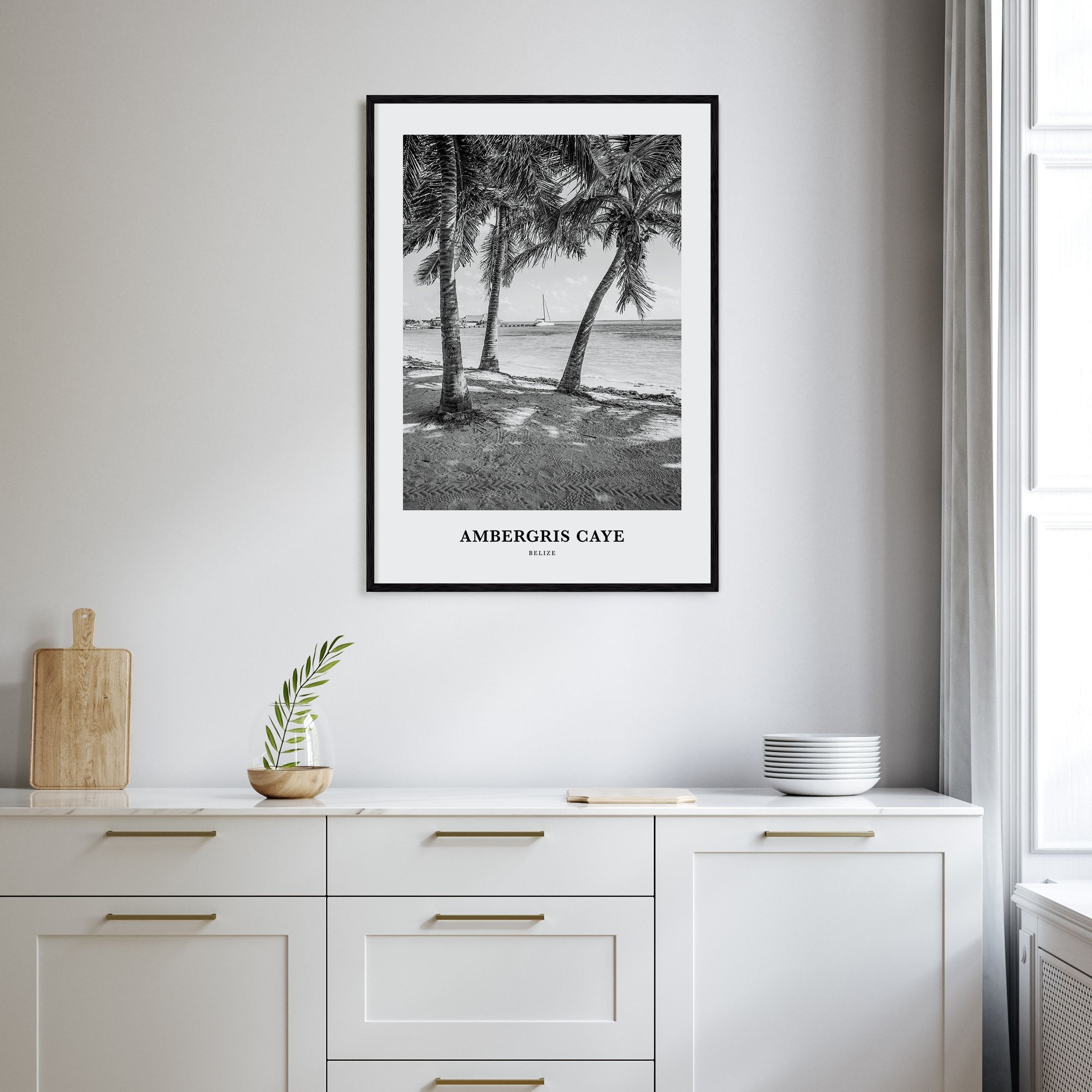 Ambergris Caye Portrait B&W Poster