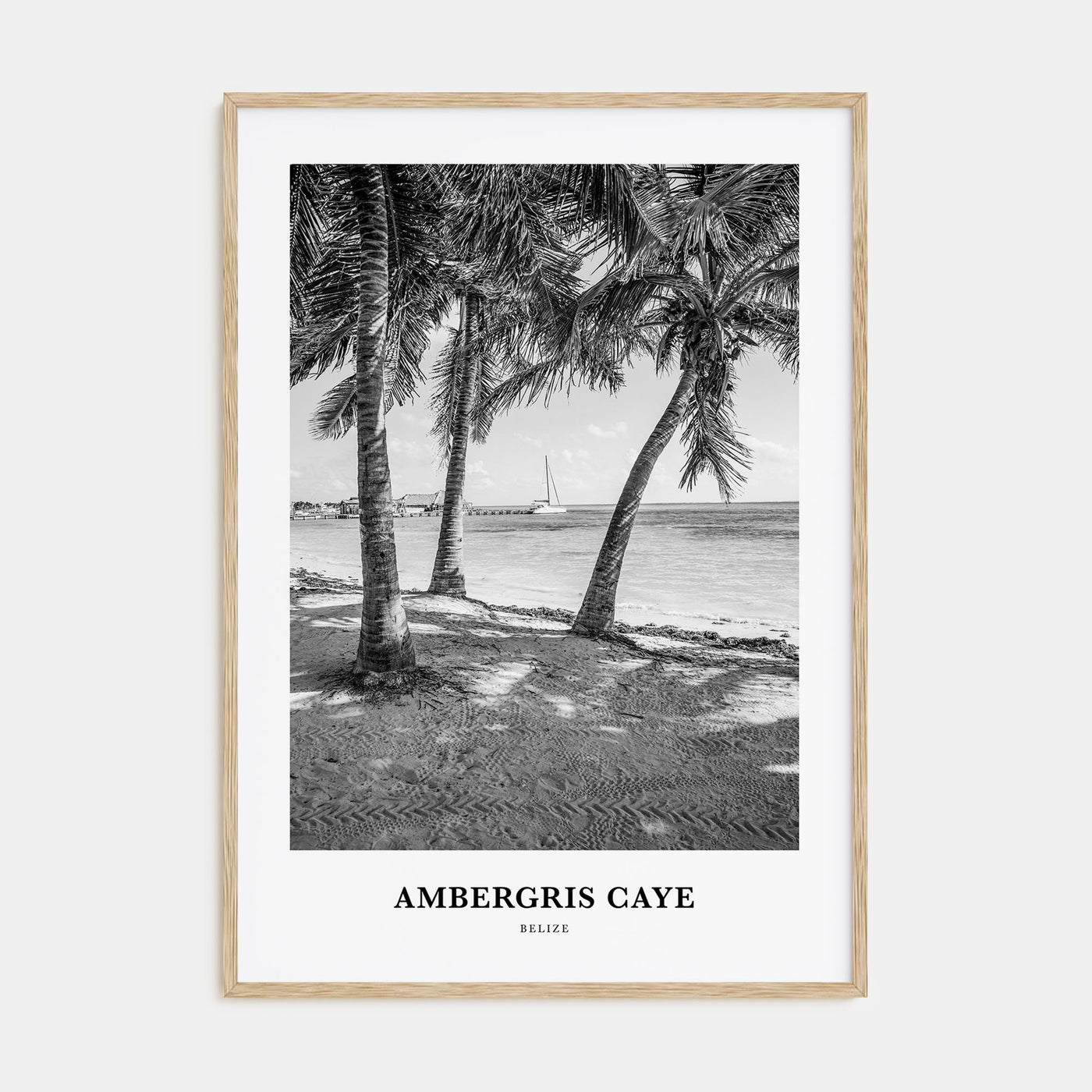 Ambergris Caye Portrait B&W Poster