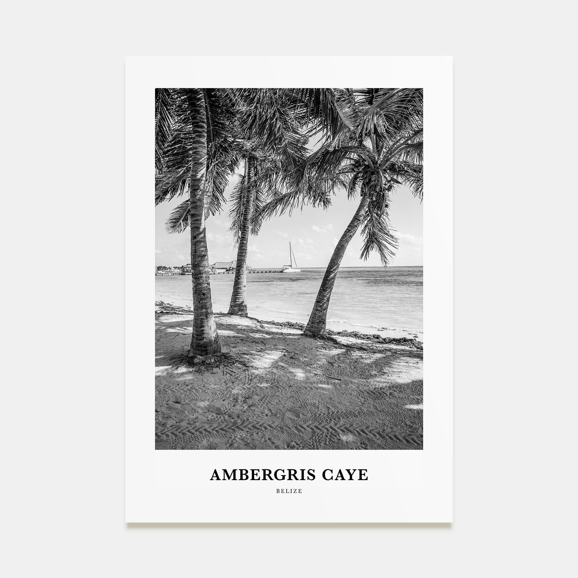 Ambergris Caye Portrait B&W Poster