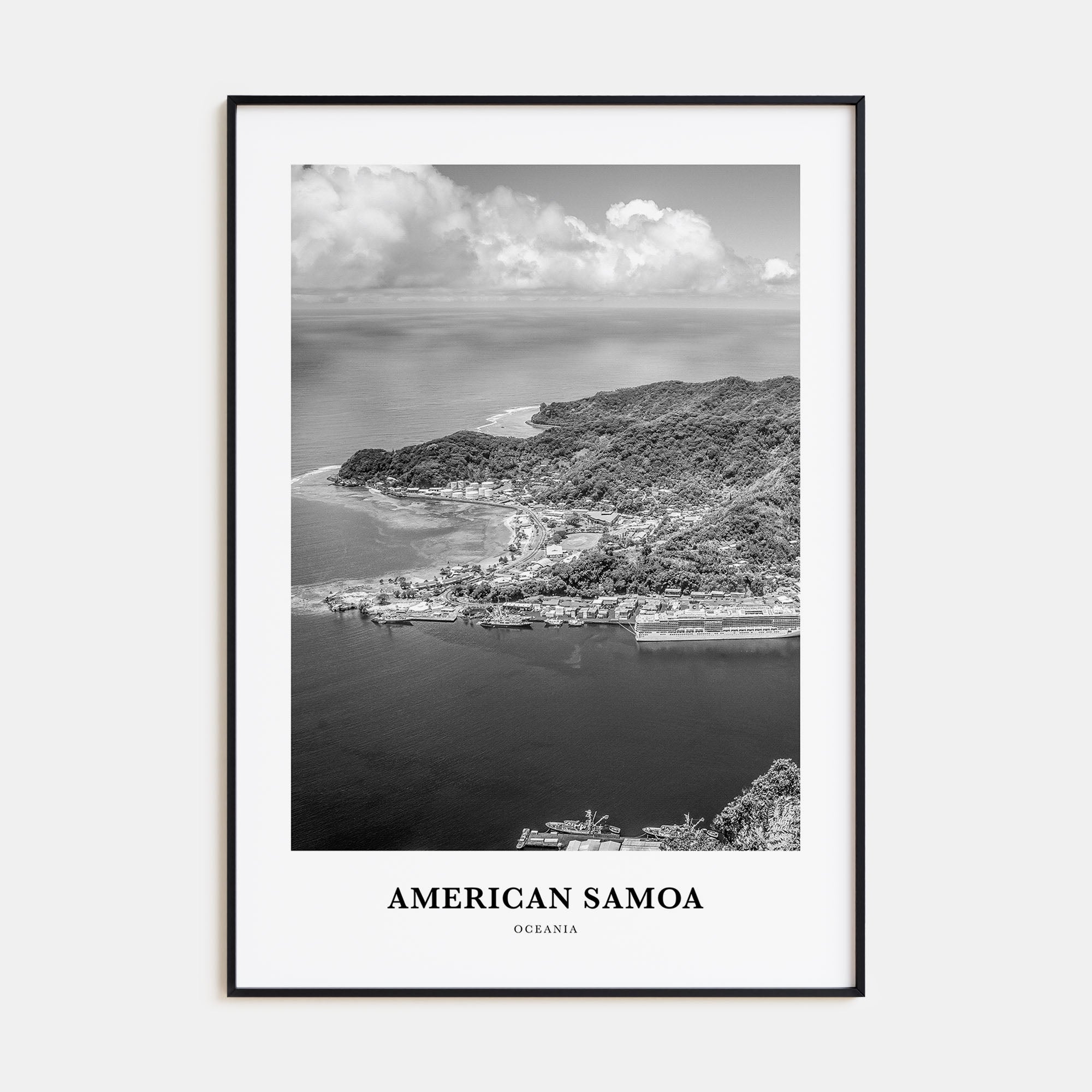 American Samoa Portrait B&W Poster