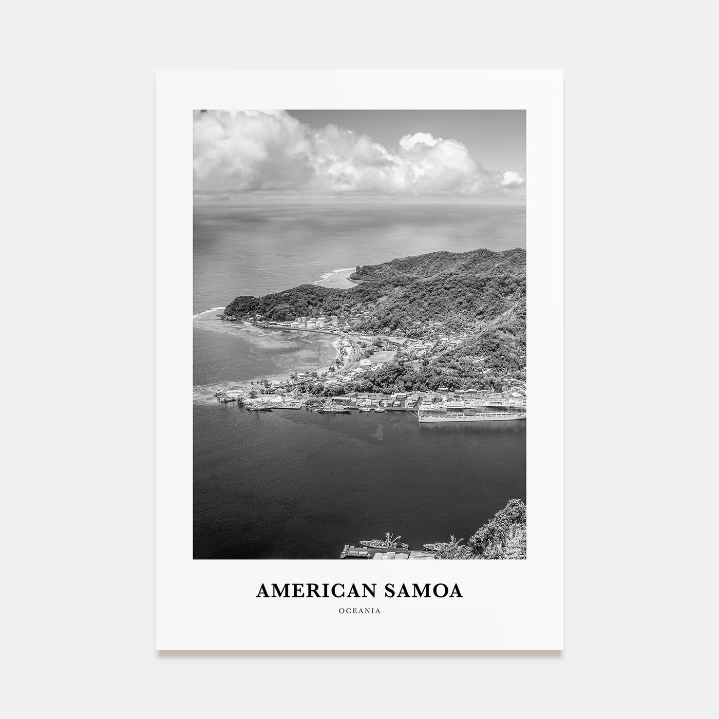 American Samoa Portrait B&W Poster