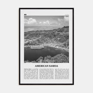 American Samoa Travel B&W Poster