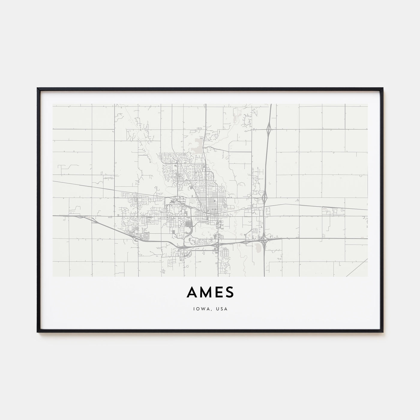 Ames Map Landscape Poster