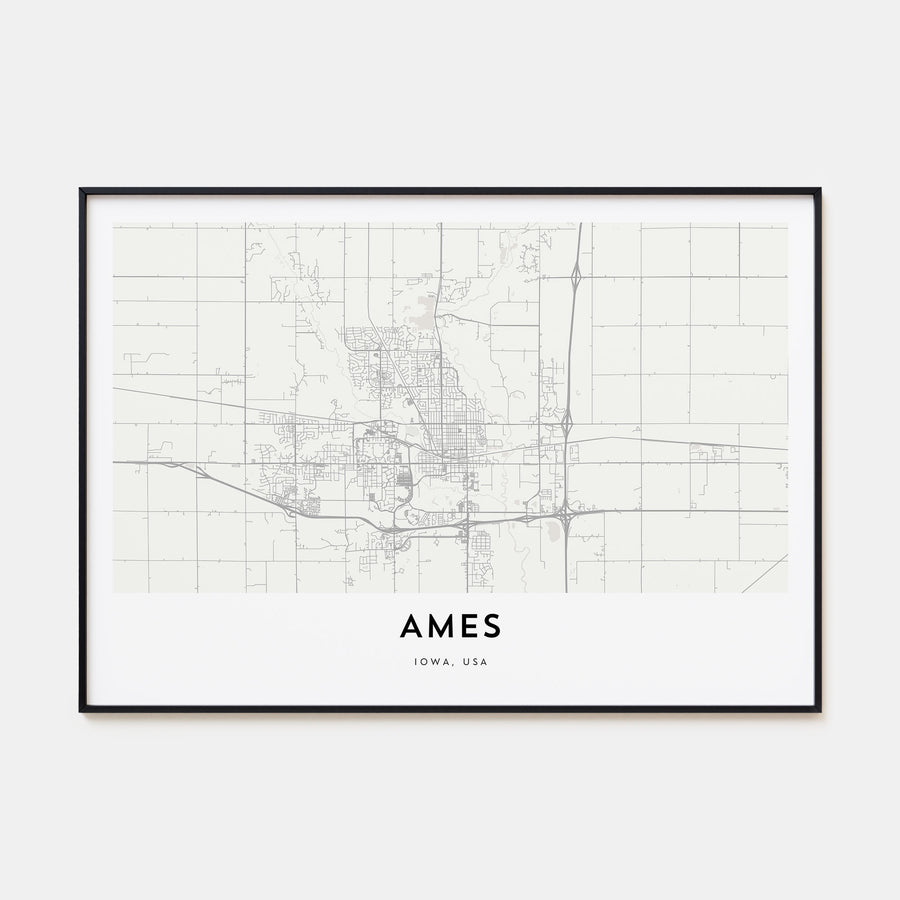 Ames Map Landscape Poster