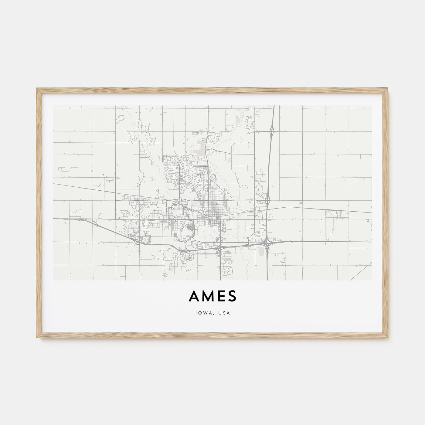 Ames Map Landscape Poster