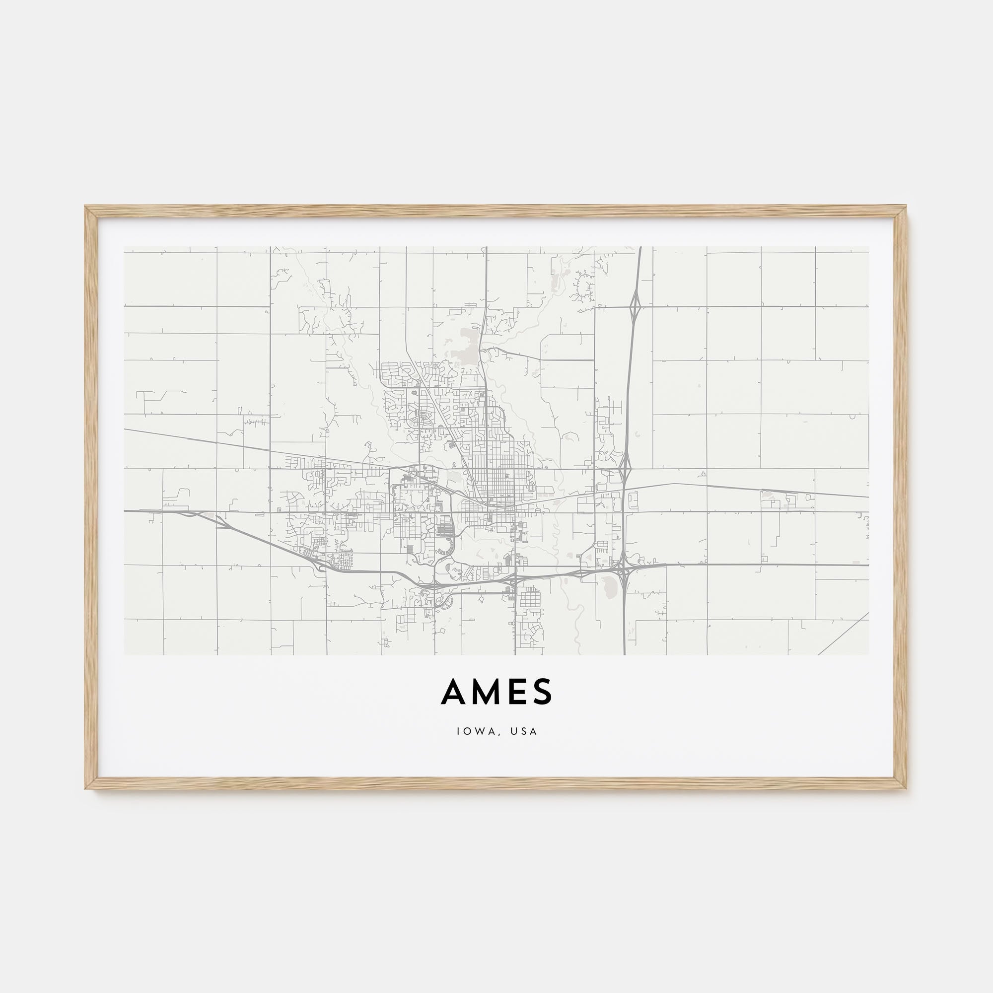 Ames Map Landscape Poster