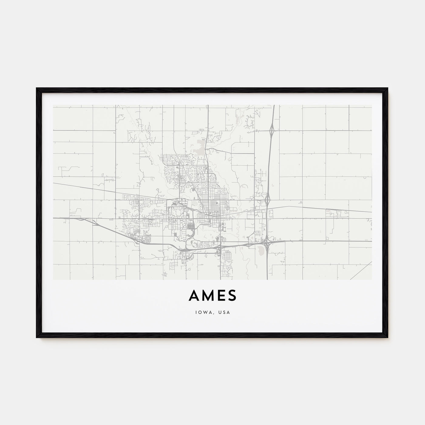 Ames Map Landscape Poster