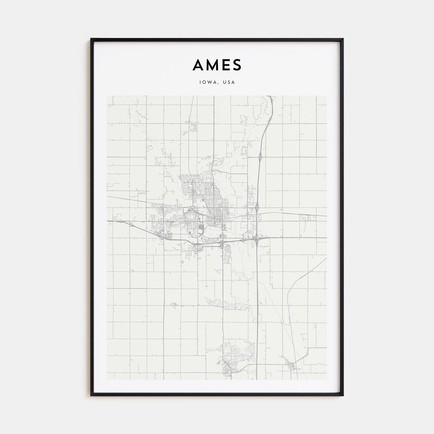 Ames Map Portrait Poster