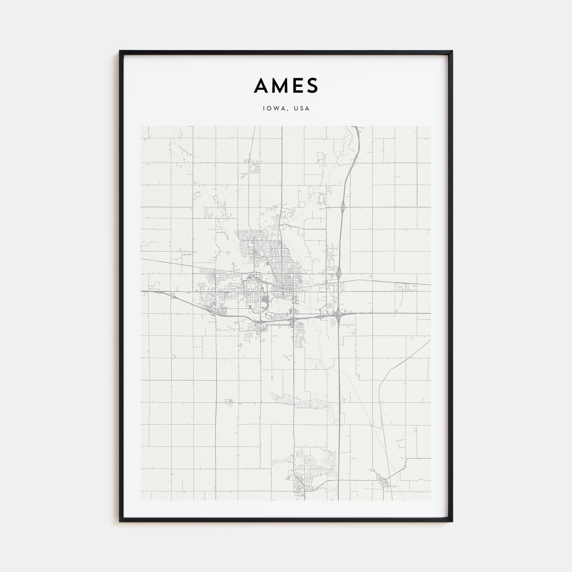 Ames Map Portrait Poster
