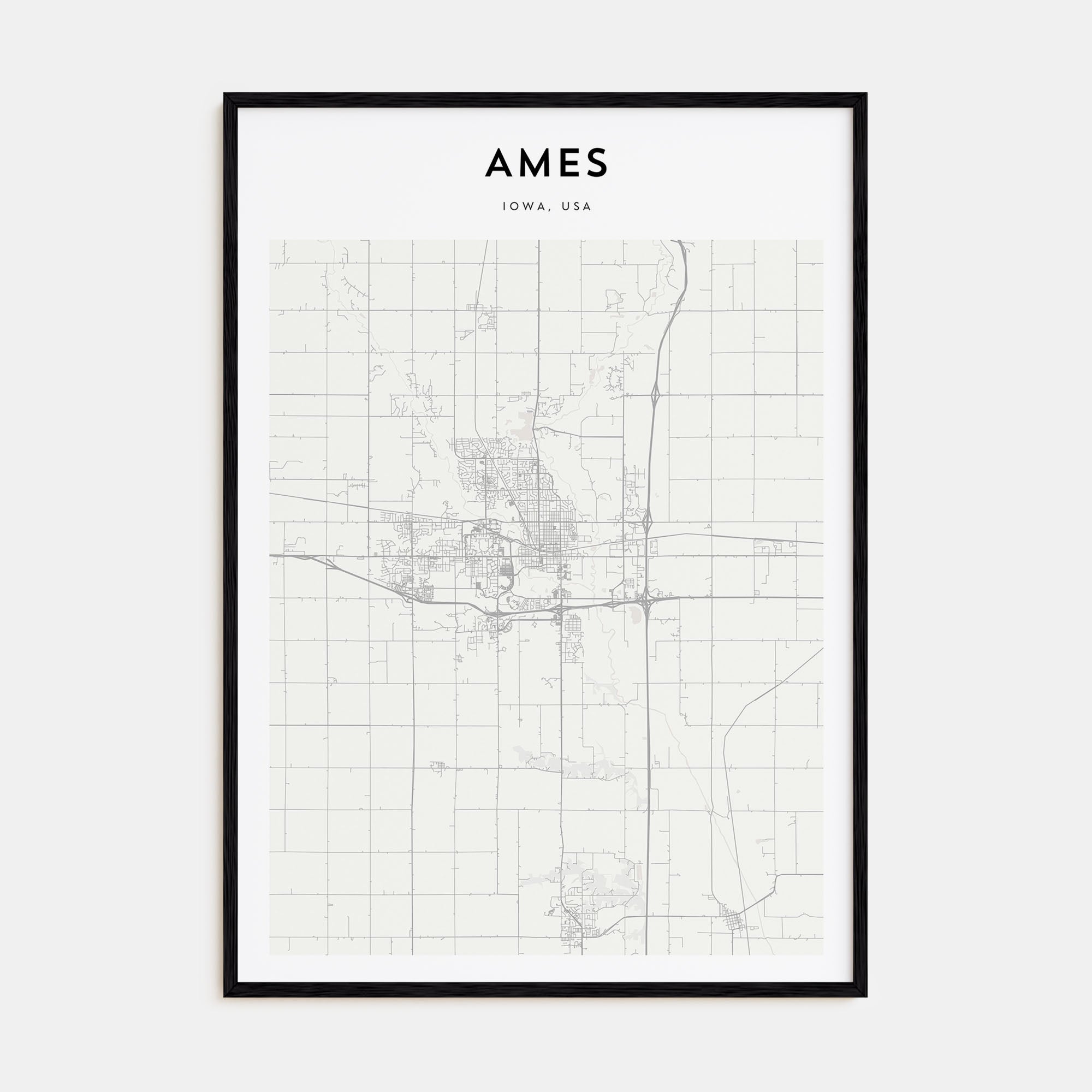 Ames Map Portrait Poster