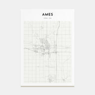 Ames Map Portrait Poster