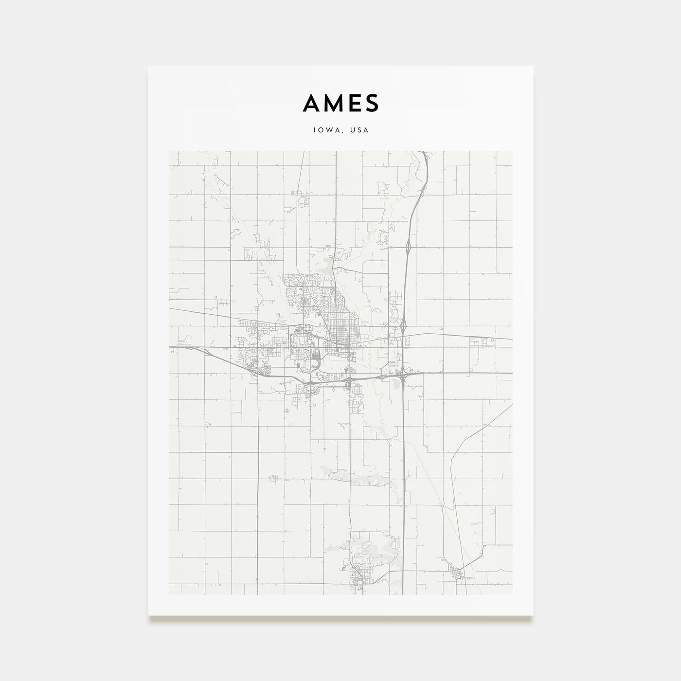 Ames Map Portrait Poster