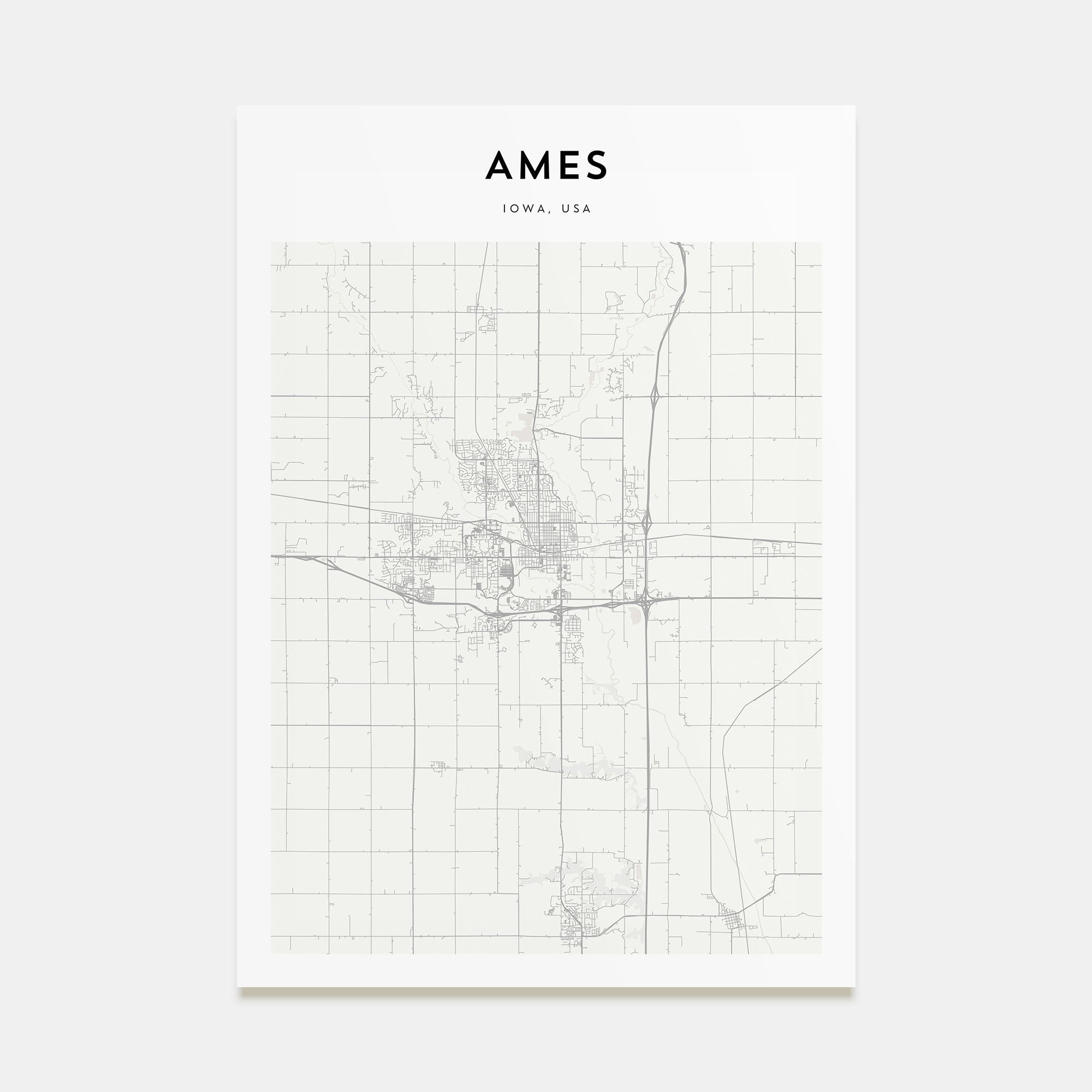 Ames Map Portrait Poster