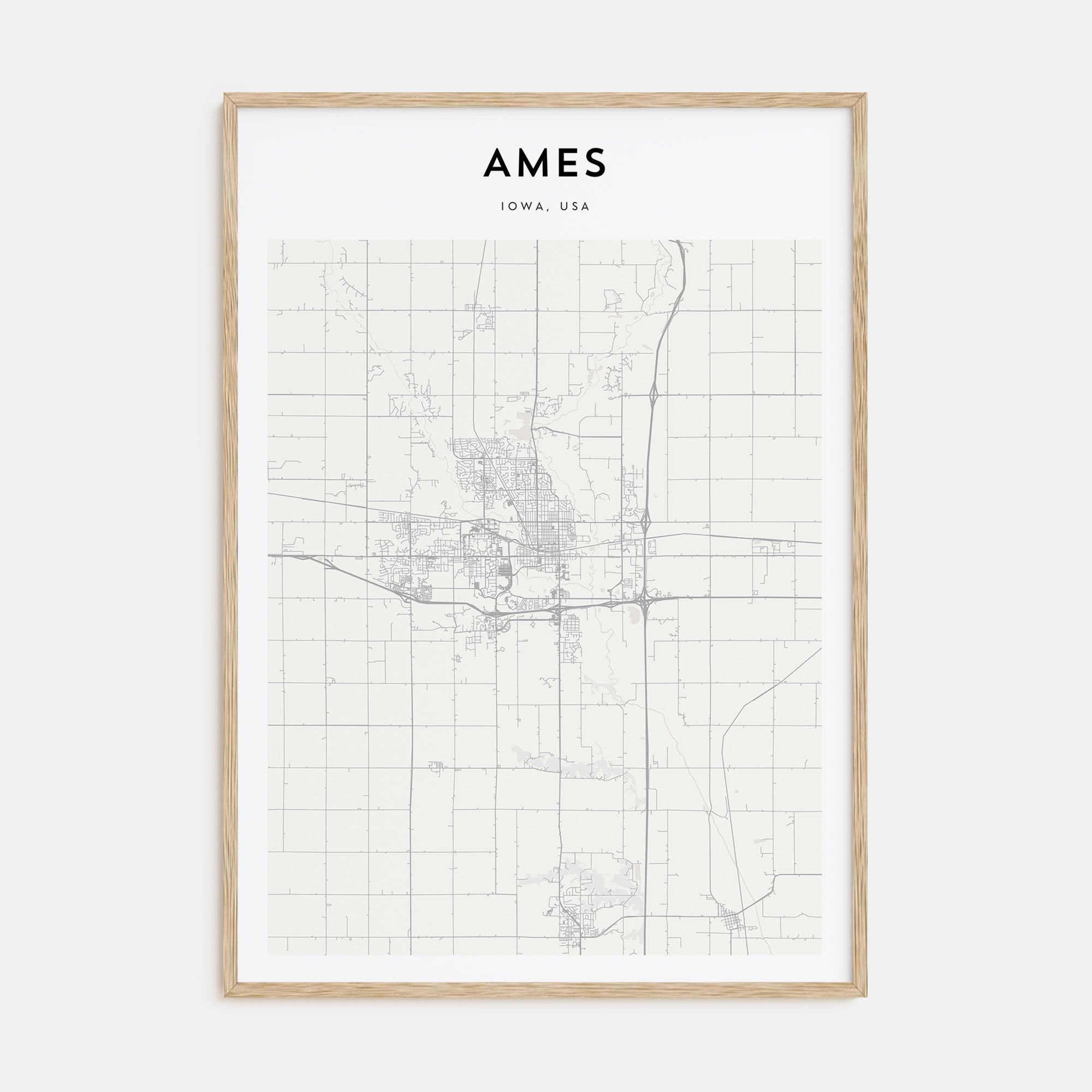 Ames Map Portrait Poster