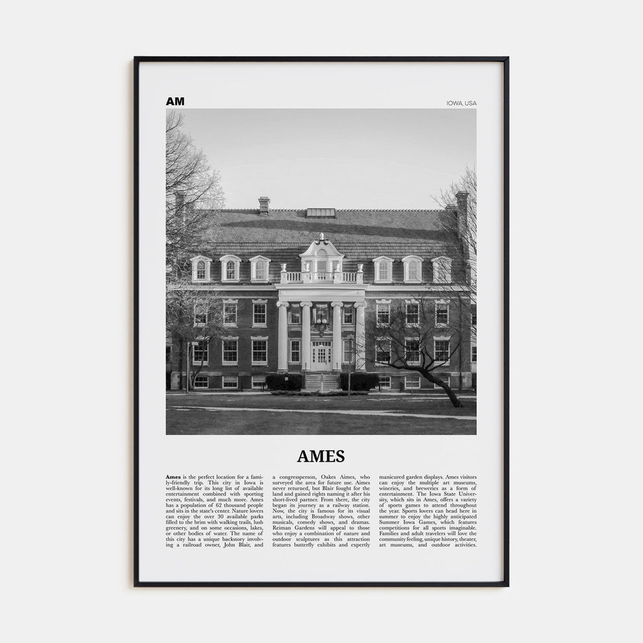 Ames Travel B&W Poster
