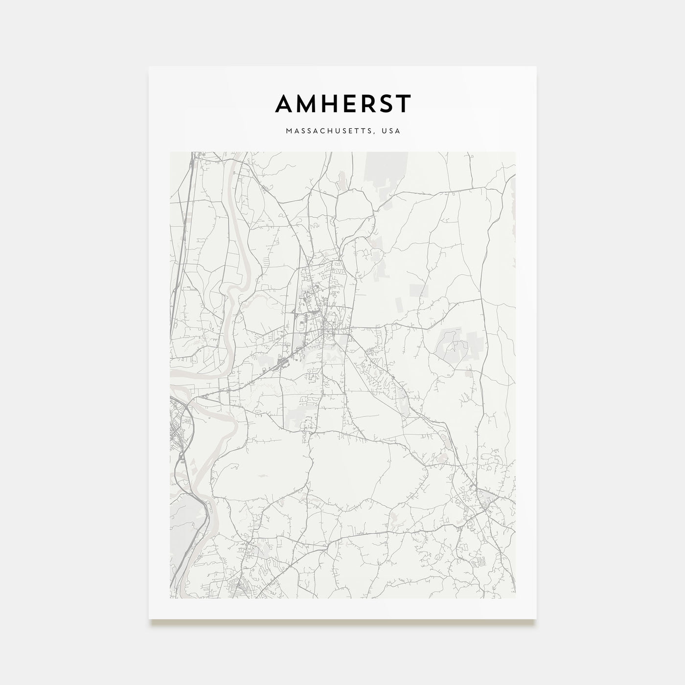 Amherst Map Portrait Poster