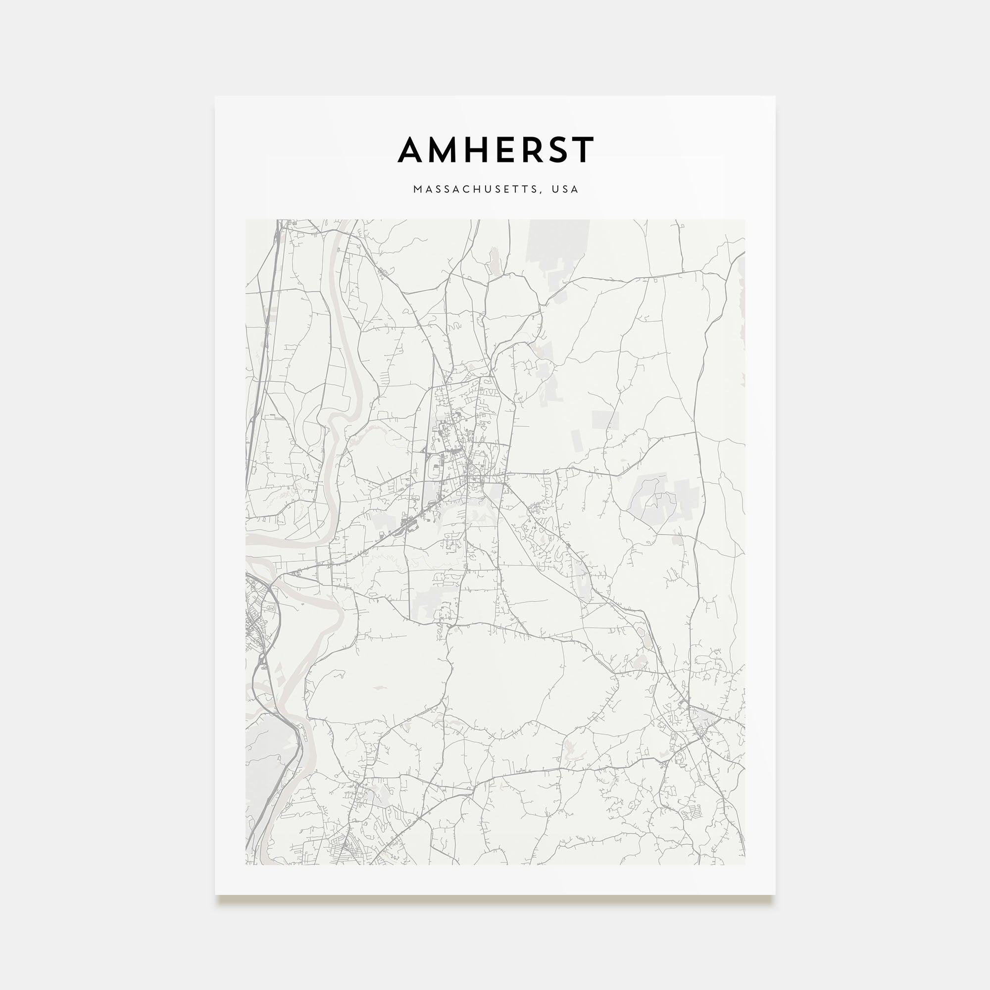 Amherst Map Portrait Poster