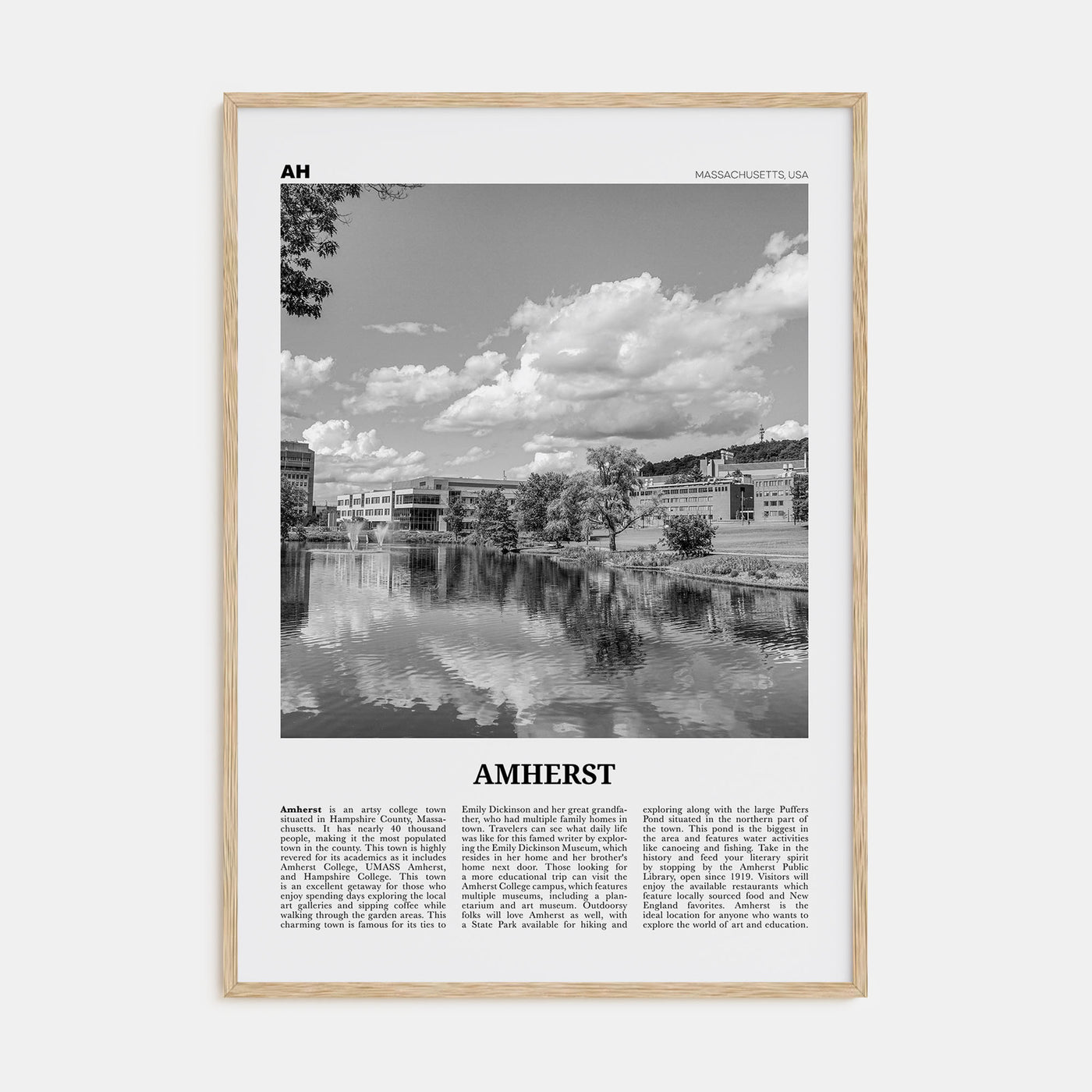 Amherst Travel B&W Poster