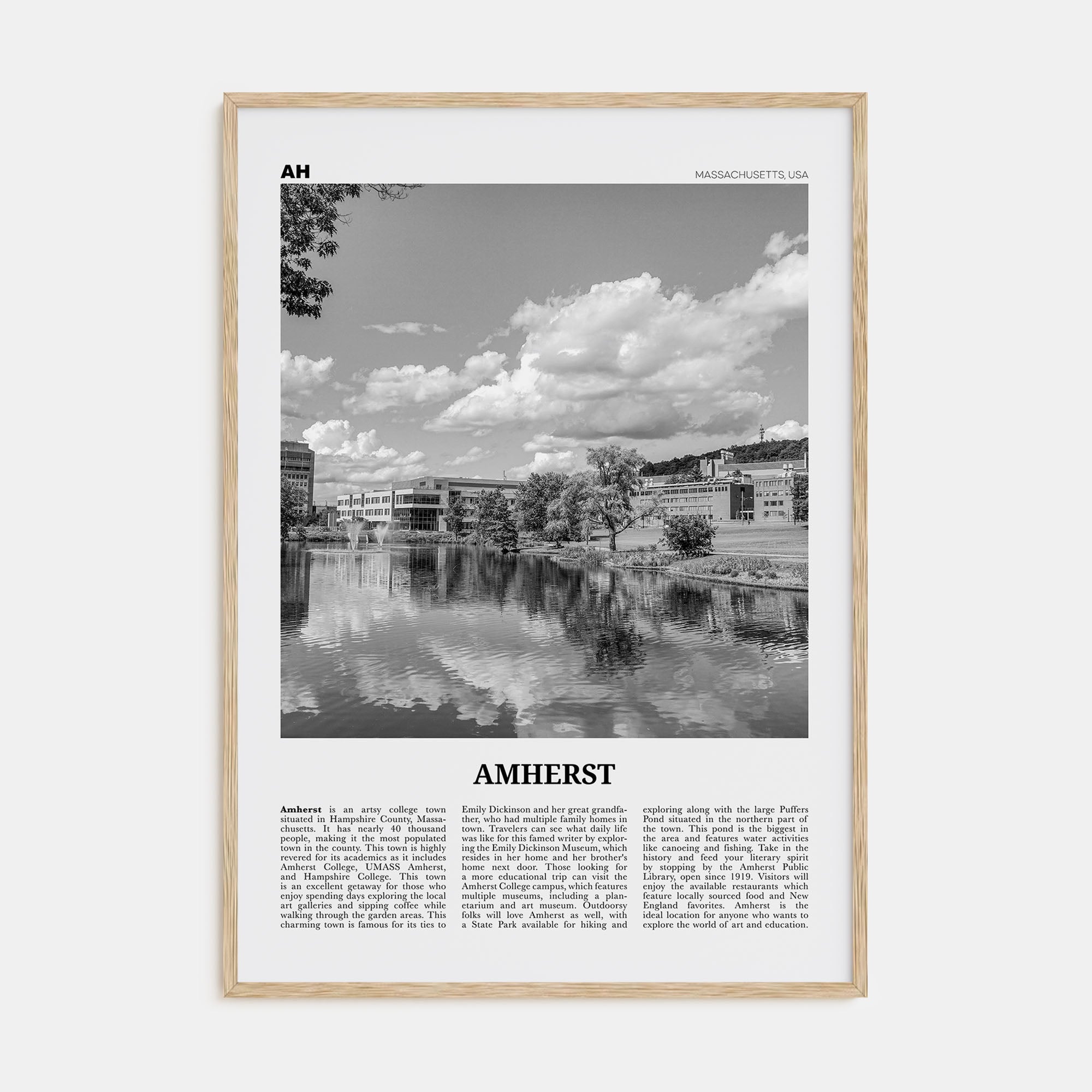 Amherst Travel B&W Poster