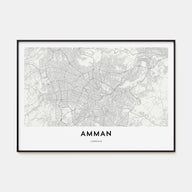 Amman Map Landscape Poster