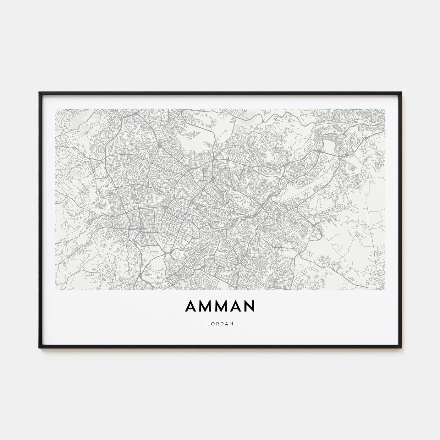 Amman Map Landscape Poster