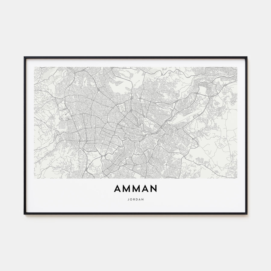 Amman Map Landscape Poster