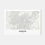 Amman Map Landscape Poster