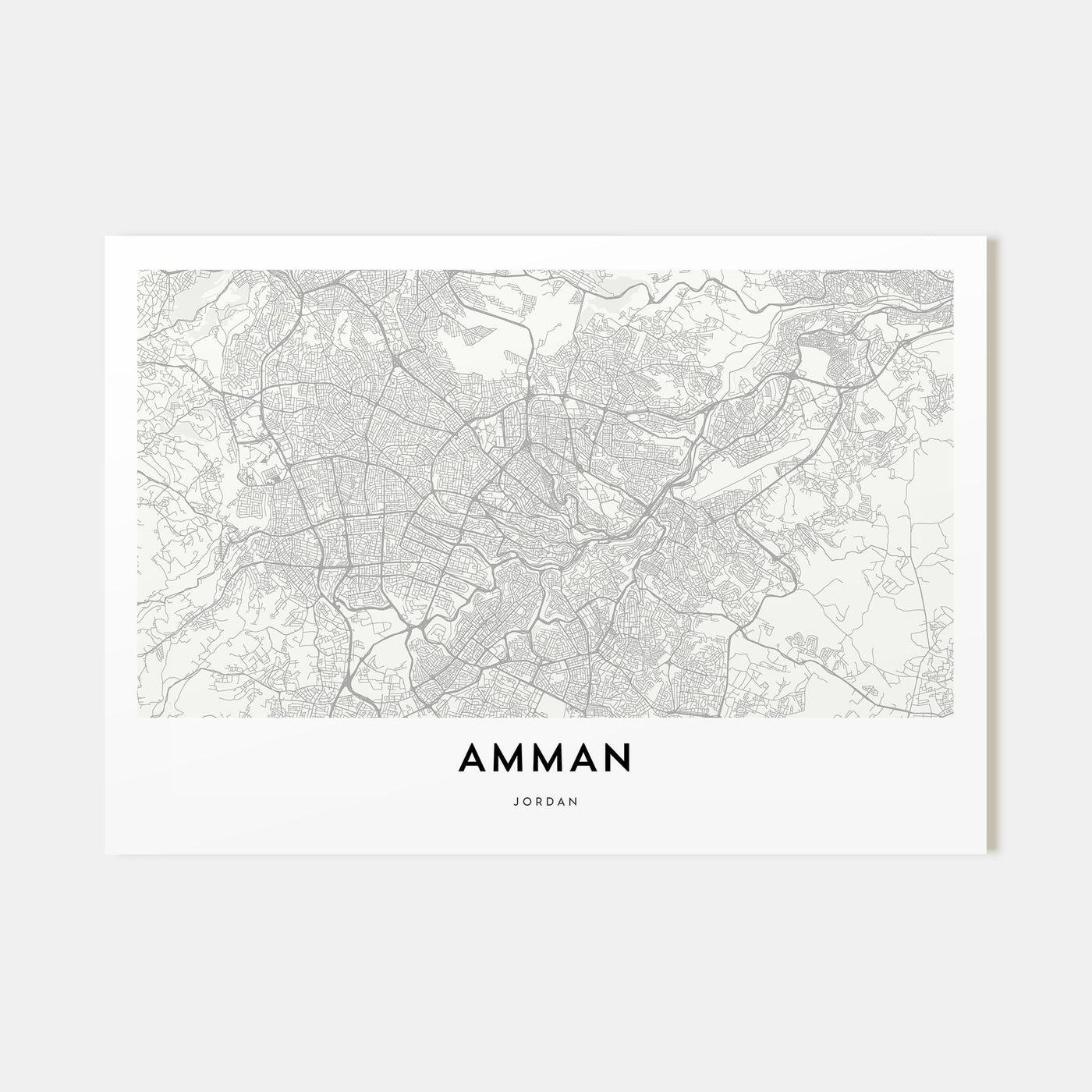 Amman Map Landscape Poster