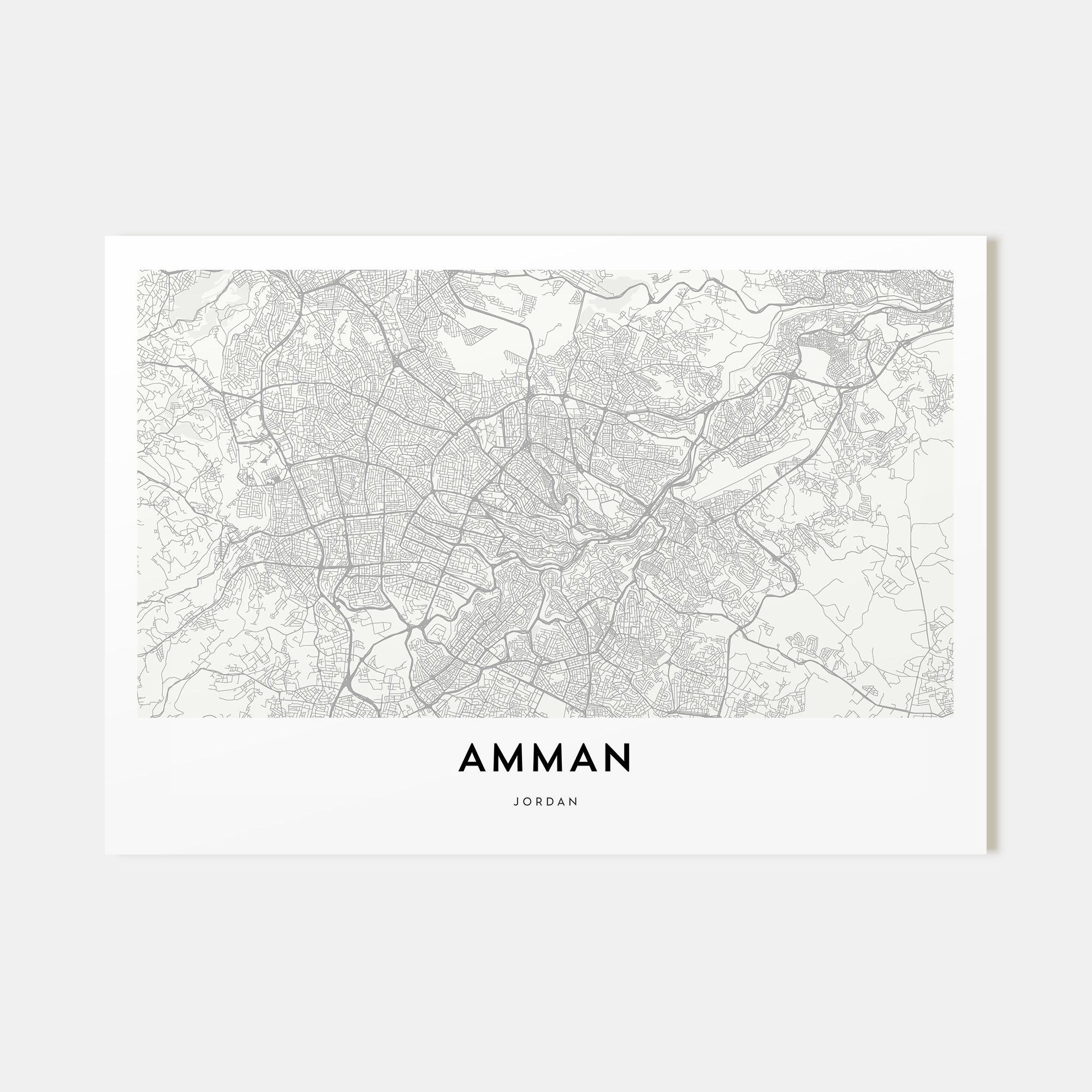 Amman Map Landscape Poster