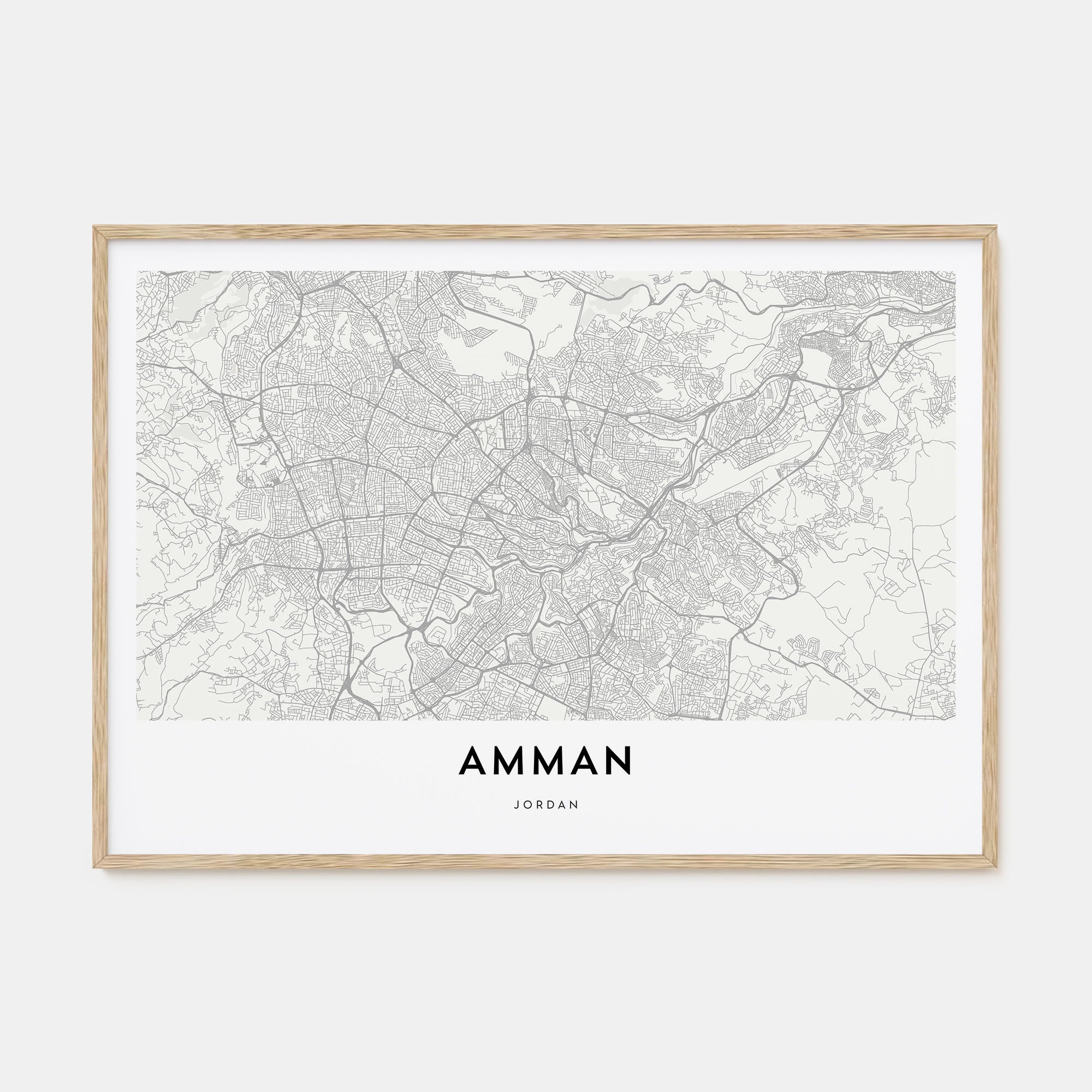 Amman Map Landscape Poster