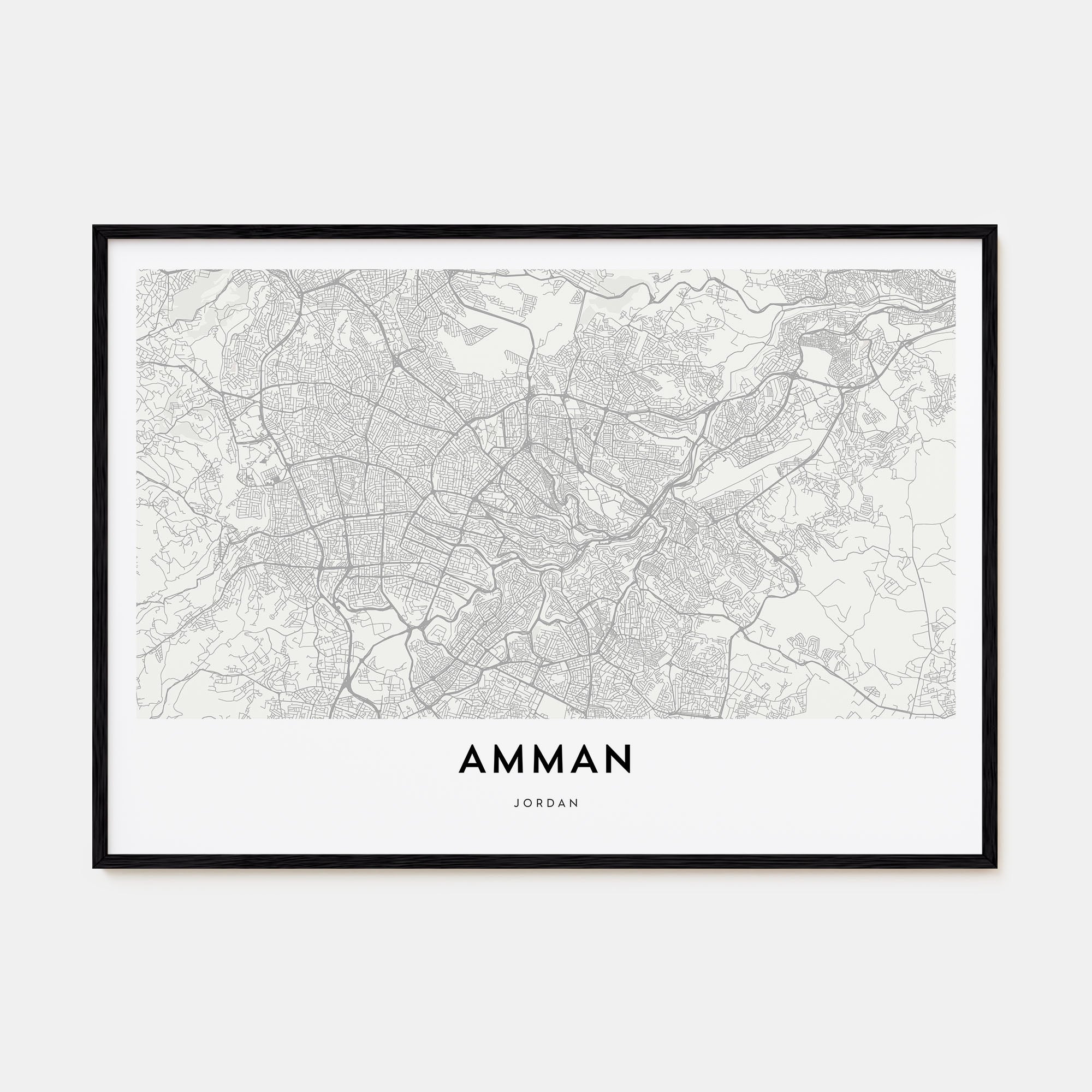 Amman Map Landscape Poster