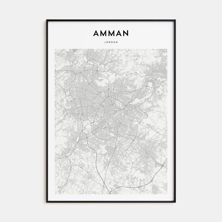 Amman Map Portrait Poster
