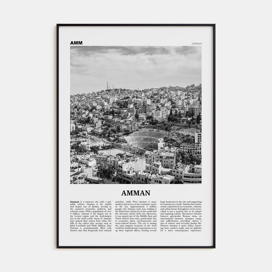Amman Travel B&W Poster
