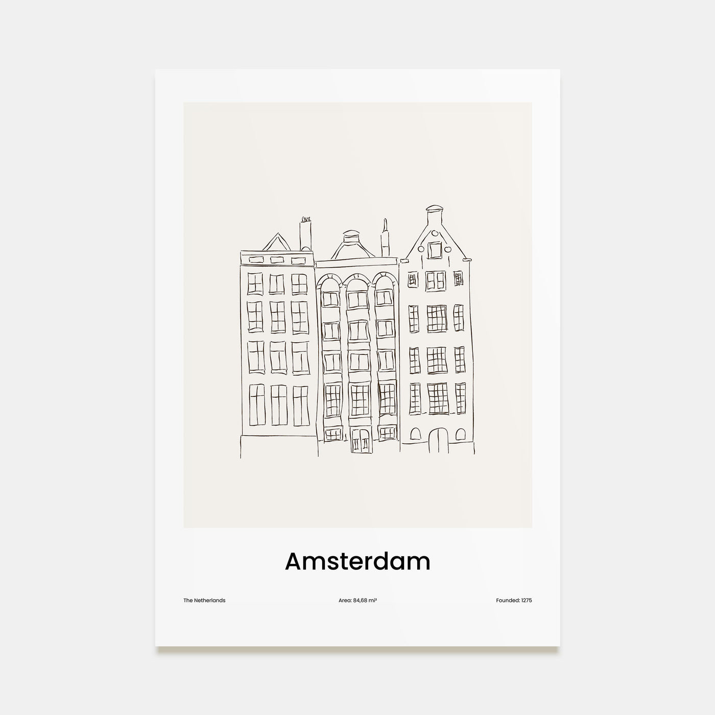Amsterdam Drawn No 2 Poster