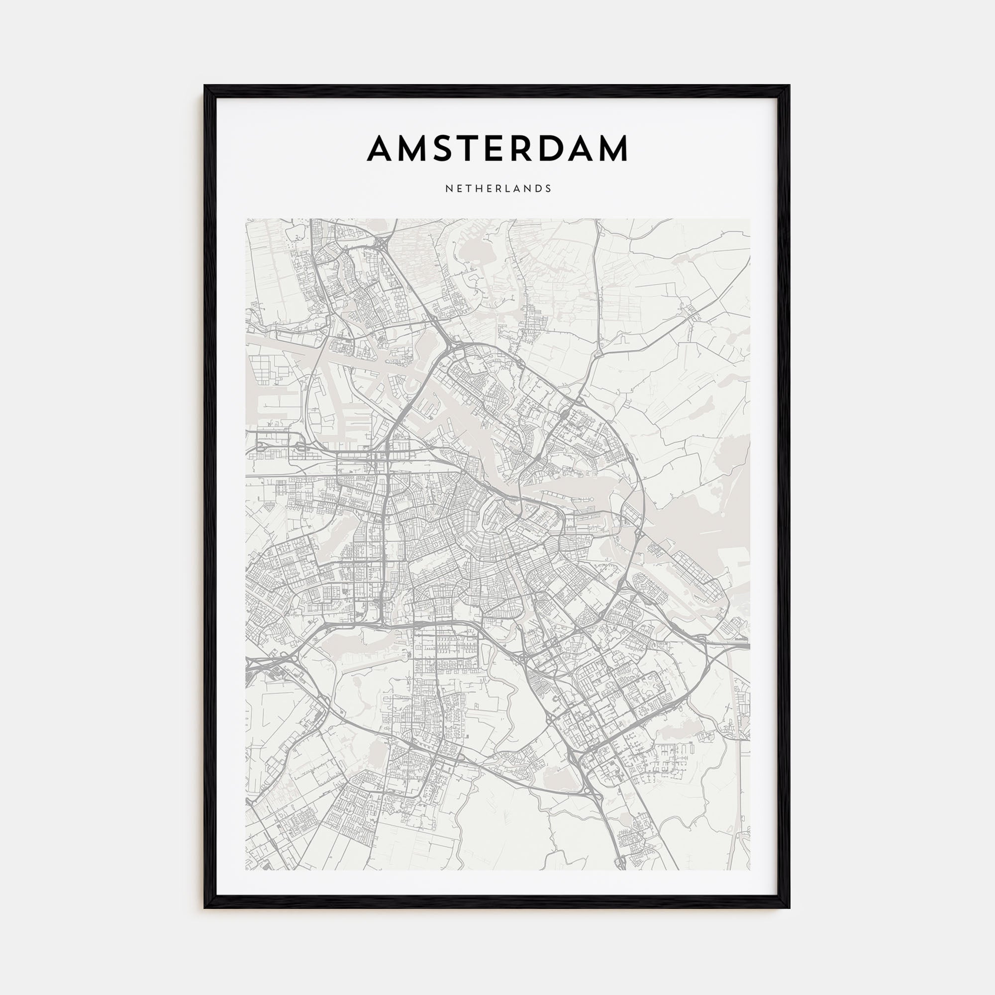Amsterdam Map Portrait Poster