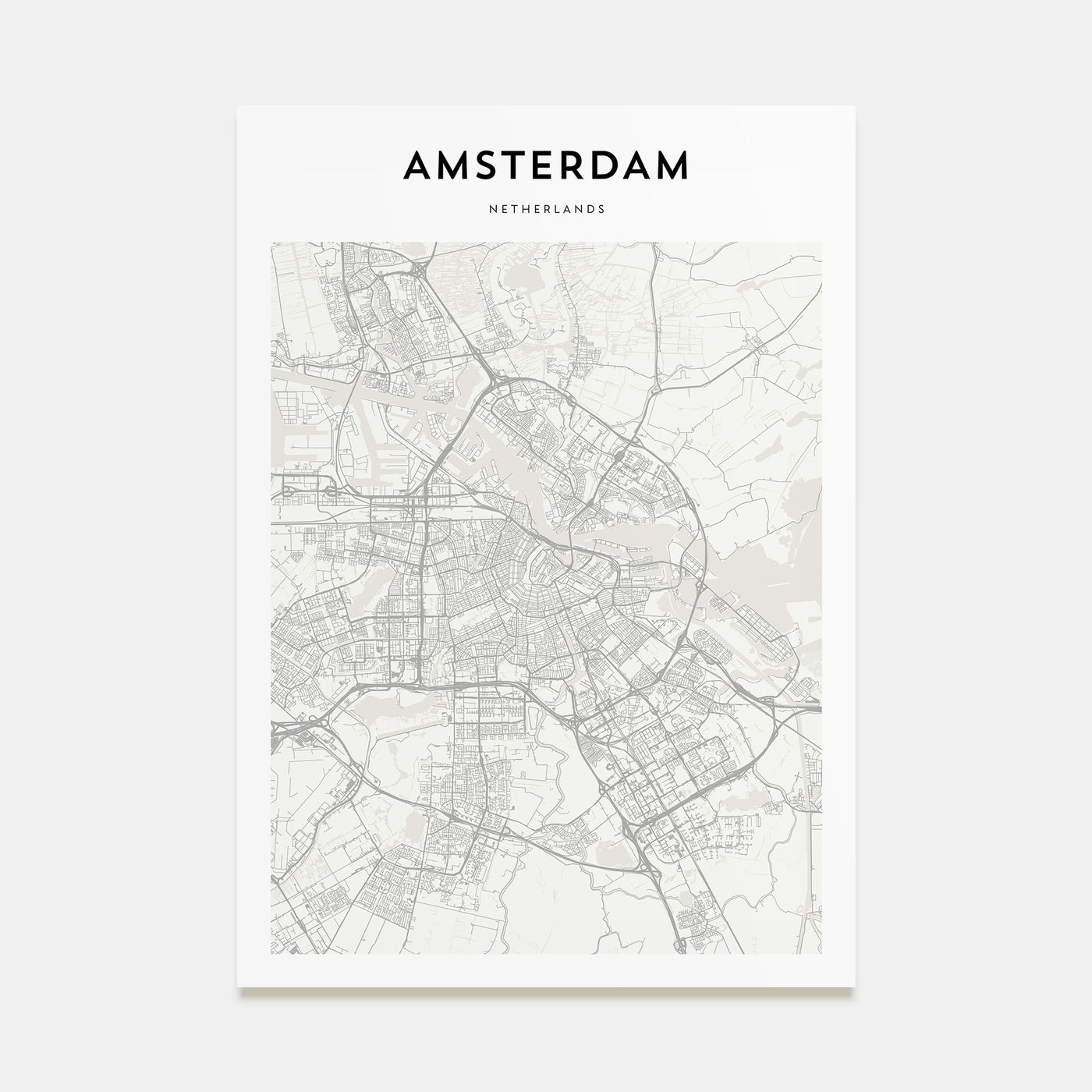 Amsterdam Map Portrait Poster