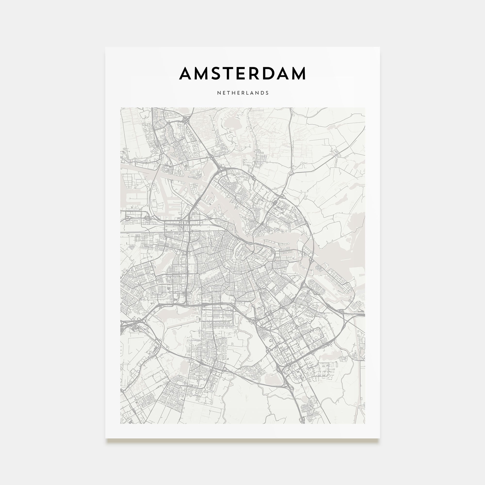 Amsterdam Map Portrait Poster