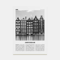 Amsterdam Travel B&W No 1 Poster